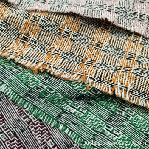 Boucle mode tartan design med öglor garn tyg